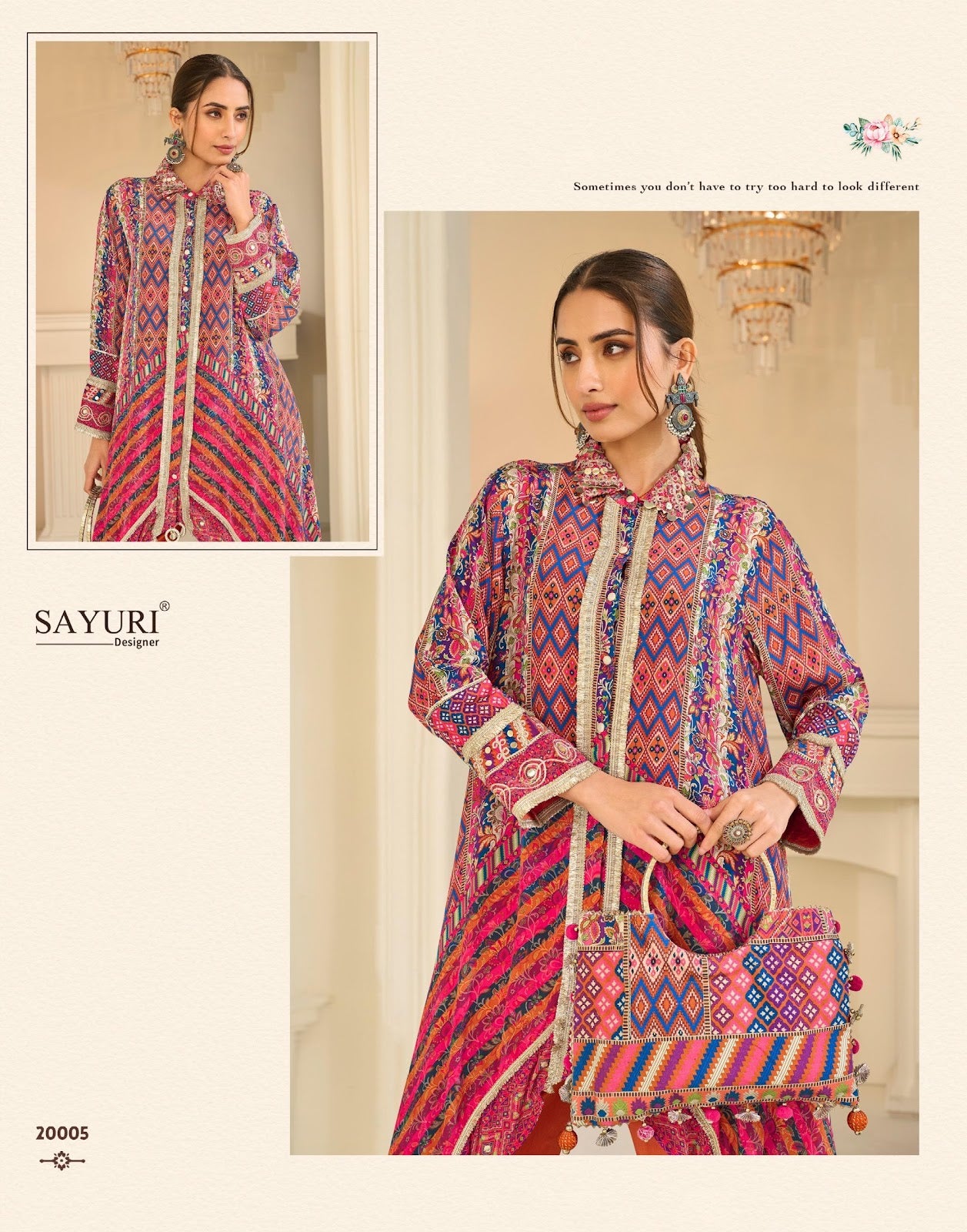 Savan Sayuri Natural Crape Kurti Pant Set Exporter