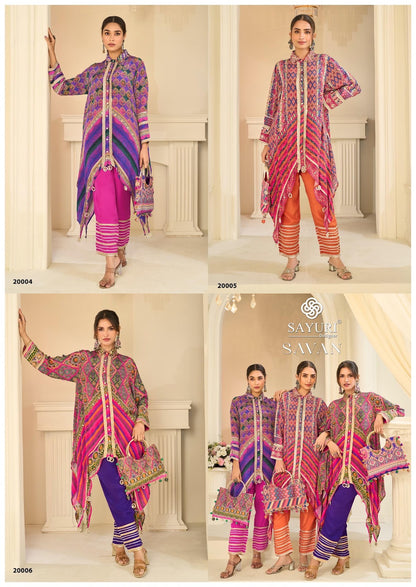 Savan Sayuri Natural Crape Kurti Pant Set Exporter