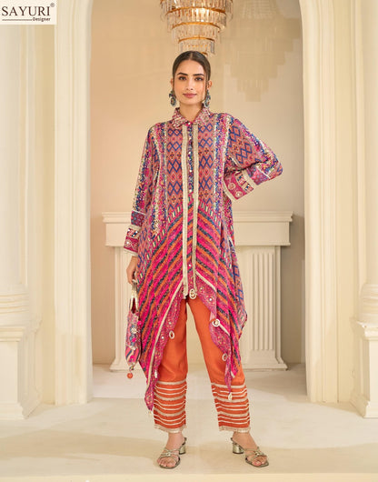 Savan Sayuri Natural Crape Kurti Pant Set Exporter