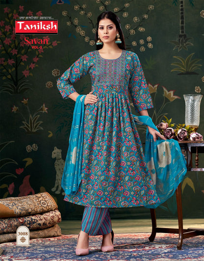 Savan Vol 3 Taniksh Viscose Readymade Anarkali Suits Exporter