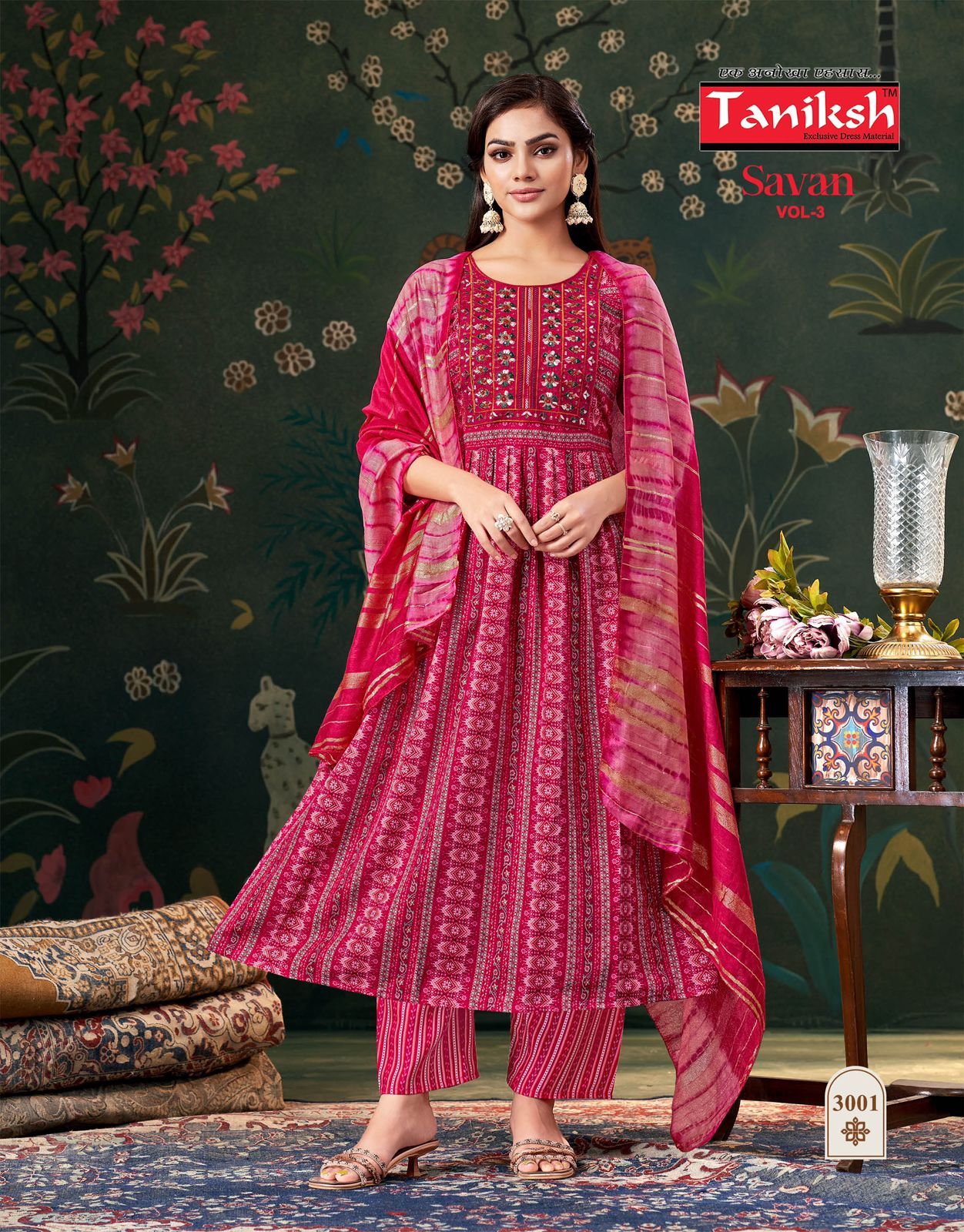 Savan Vol 3 Taniksh Viscose Readymade Anarkali Suits Exporter
