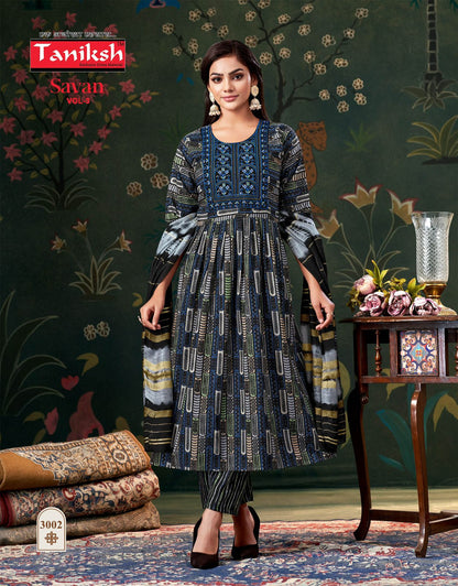 Savan Vol 3 Taniksh Viscose Readymade Anarkali Suits Exporter