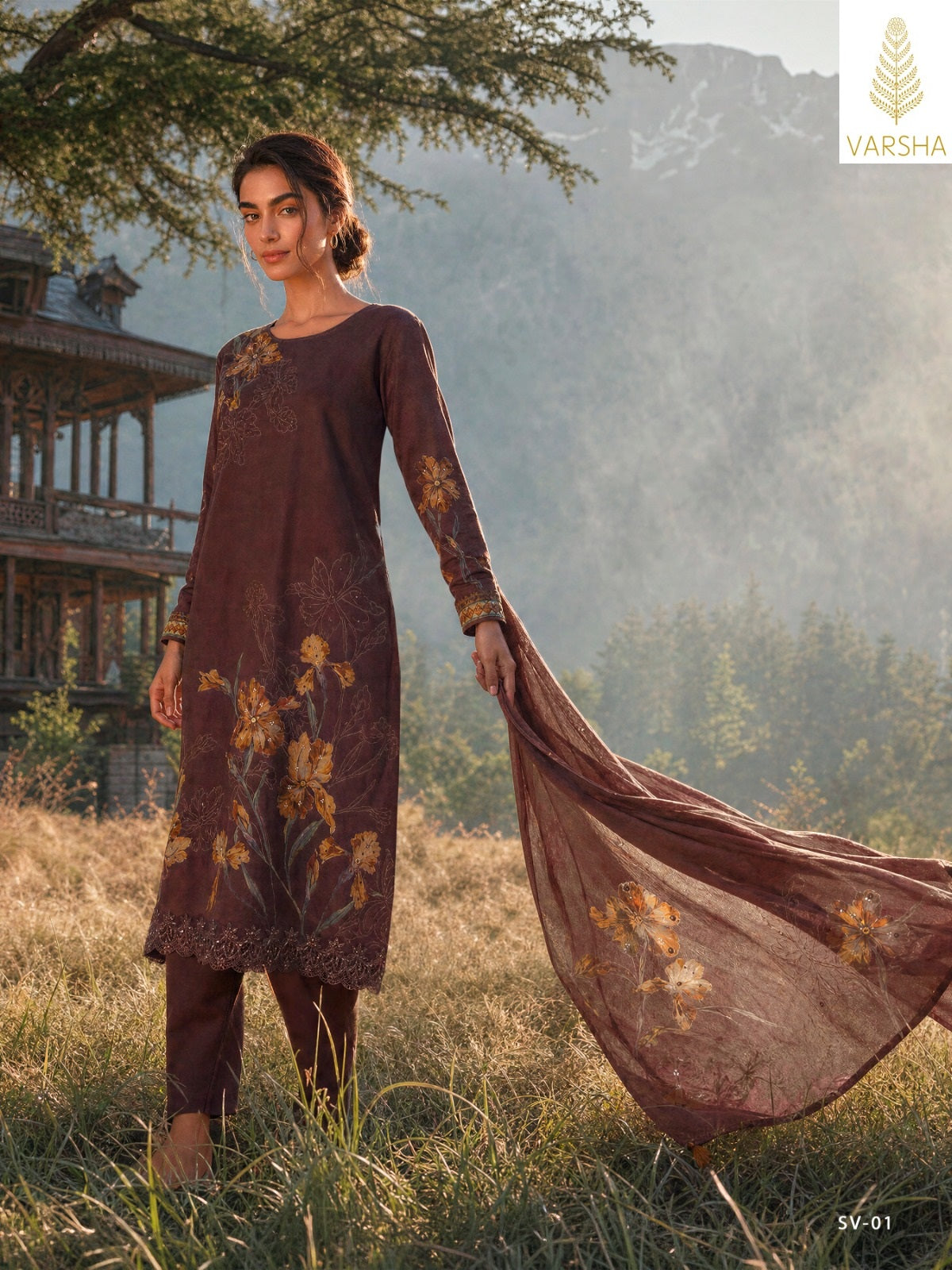 Savannah Varshaa Viscose Pashmina Suits Supplier Gujarat