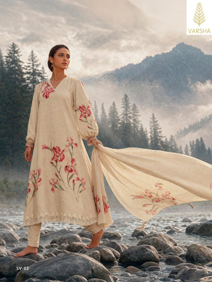 Savannah Varshaa Viscose Pashmina Suits Supplier Gujarat