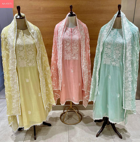 Saveer Naariti Mul Chanderi Salwar Suits Supplier Ahmedabad