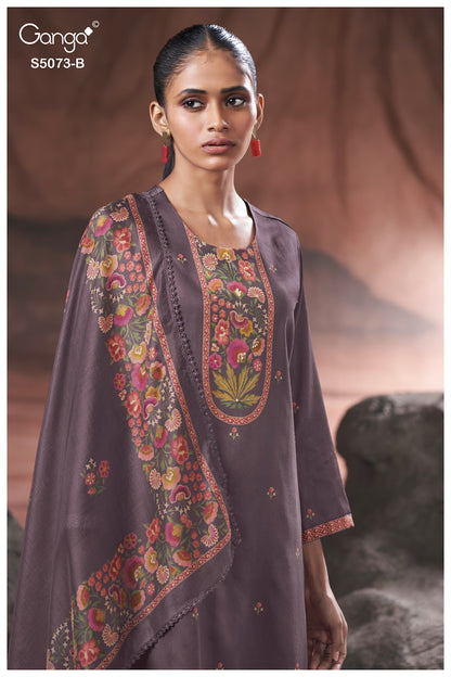Savela S5073 Ganga Cotton Satin Plazzo Style Suits Manufacturer Ahmedabad