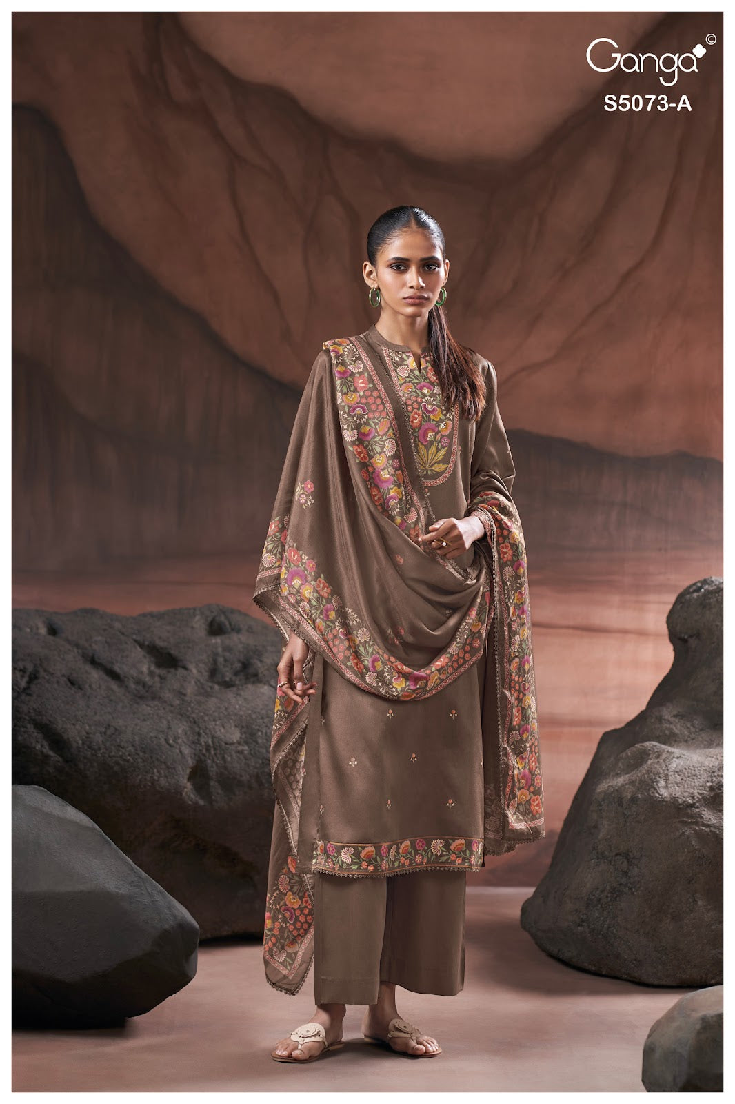 Savela S5073 Ganga Cotton Satin Plazzo Style Suits Manufacturer Ahmedabad