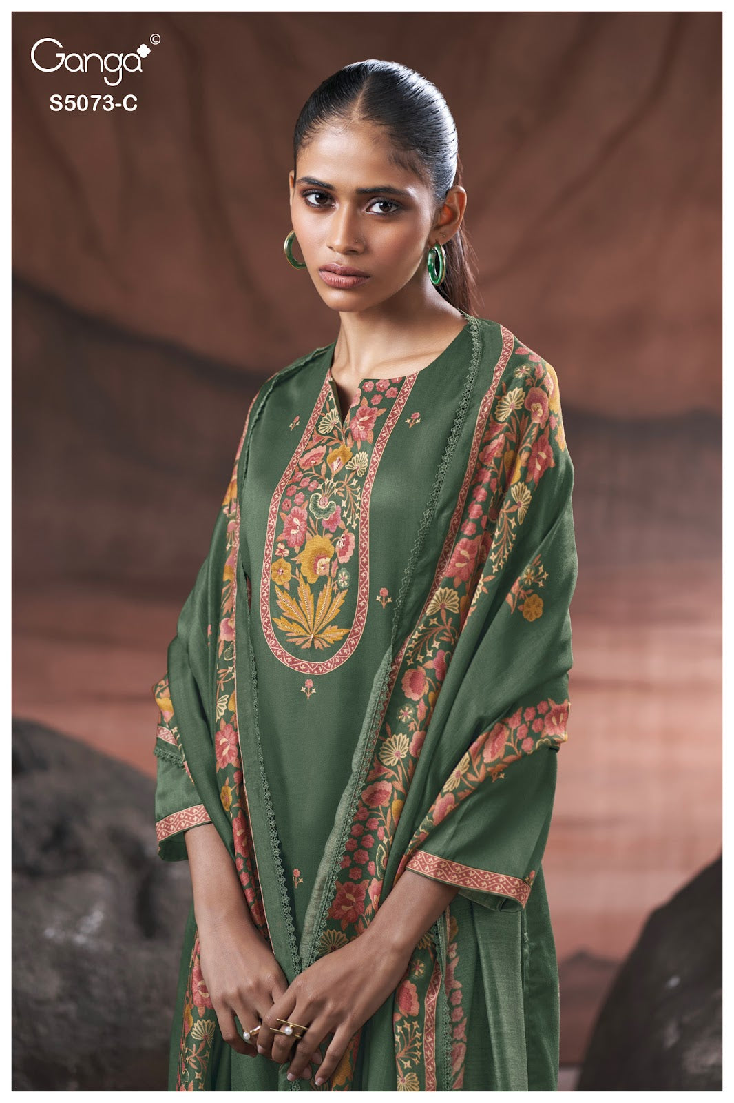 Savela S5073 Ganga Cotton Satin Plazzo Style Suits Manufacturer Ahmedabad