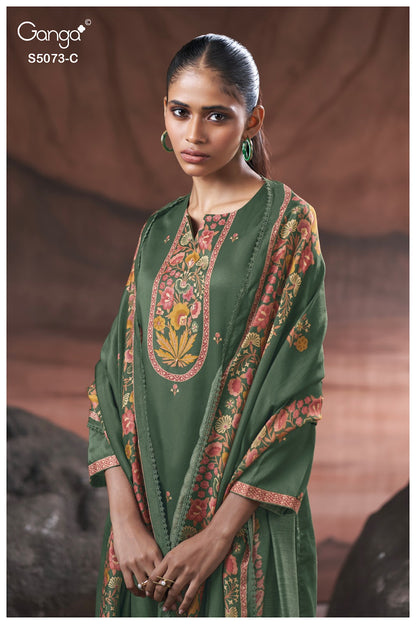 Savela S5073 Ganga Cotton Satin Plazzo Style Suits Manufacturer Ahmedabad