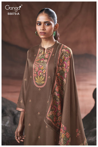 Savela S5073 Ganga Cotton Satin Plazzo Style Suits Manufacturer Ahmedabad