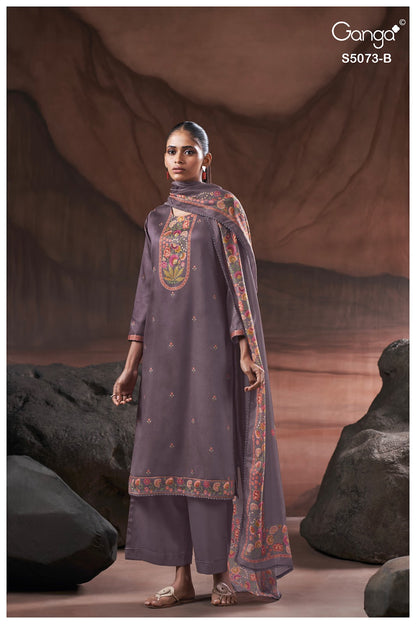 Savela S5073 Ganga Cotton Satin Plazzo Style Suits Manufacturer Ahmedabad