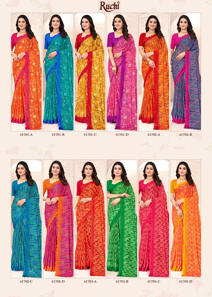 Savera 12 Ruchi Chiffon Sarees Supplier Ahmedabad