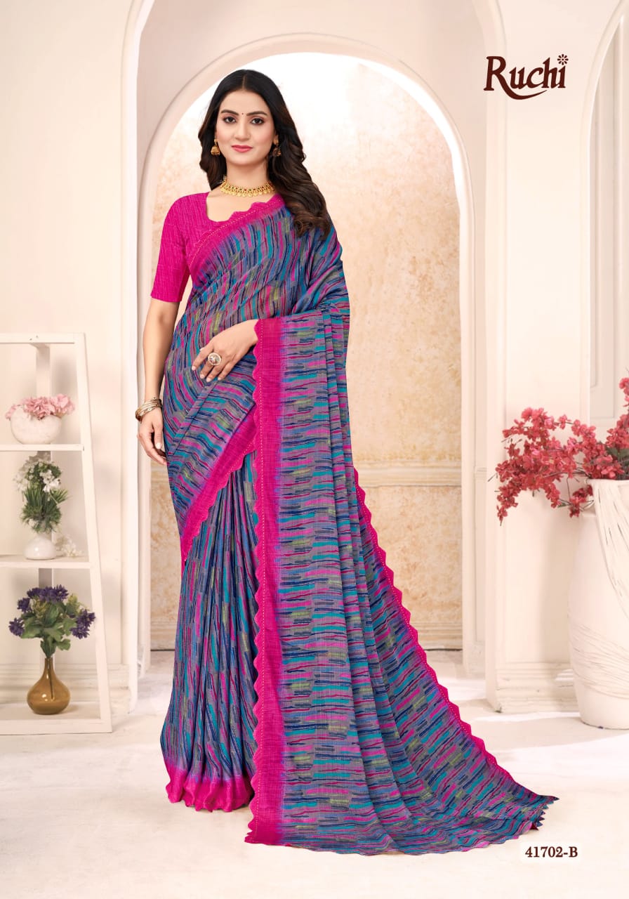 Savera 12 Ruchi Chiffon Sarees Supplier Ahmedabad