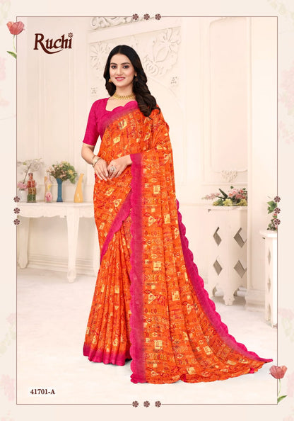 Savera 12 Ruchi Chiffon Sarees Supplier Ahmedabad