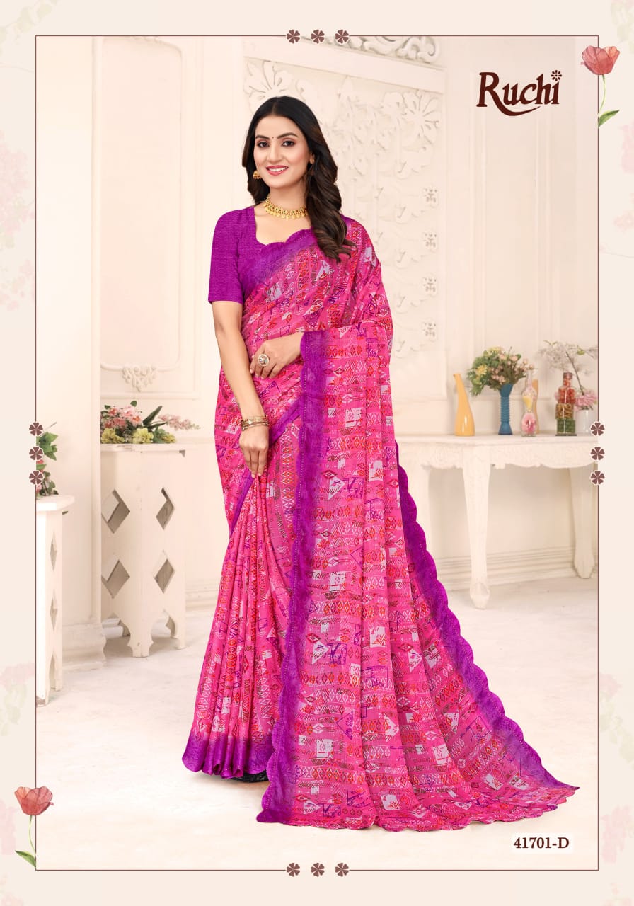 Savera 12 Ruchi Chiffon Sarees Supplier Ahmedabad