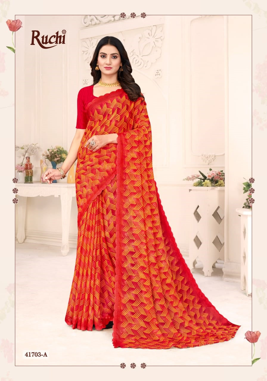 Savera 12 Ruchi Chiffon Sarees Supplier Ahmedabad