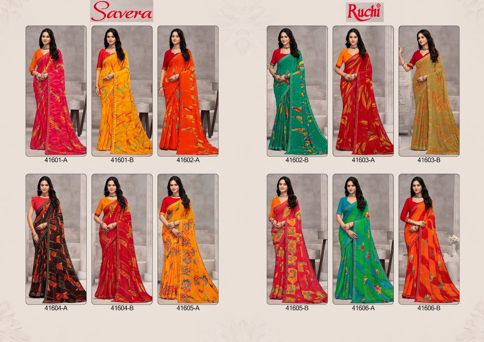 Savera 13 Ruchi Chiffon Sarees Exporter