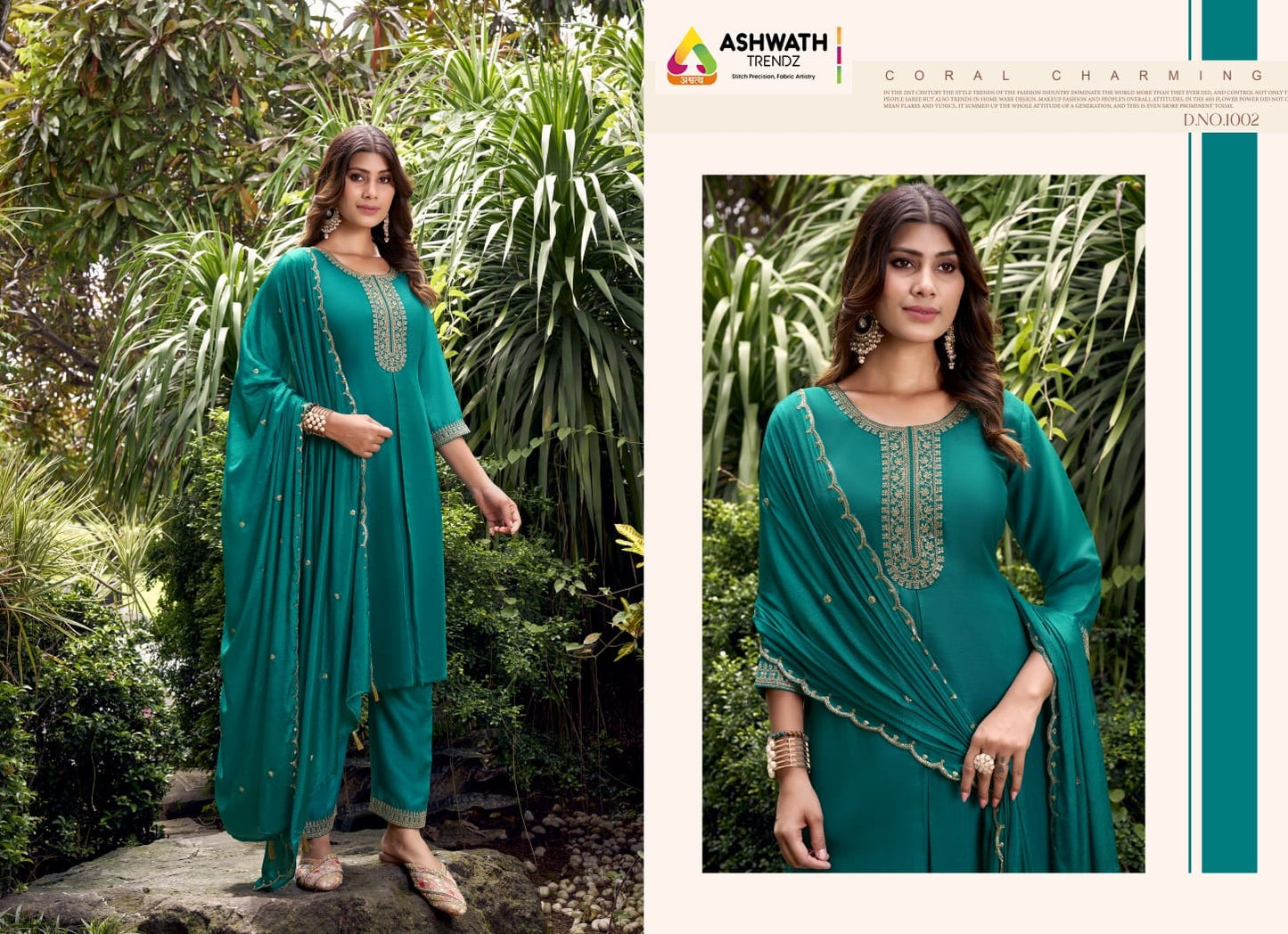 Savera Ashwath Vichitra Readymade Pant Style Suits Manufacturer