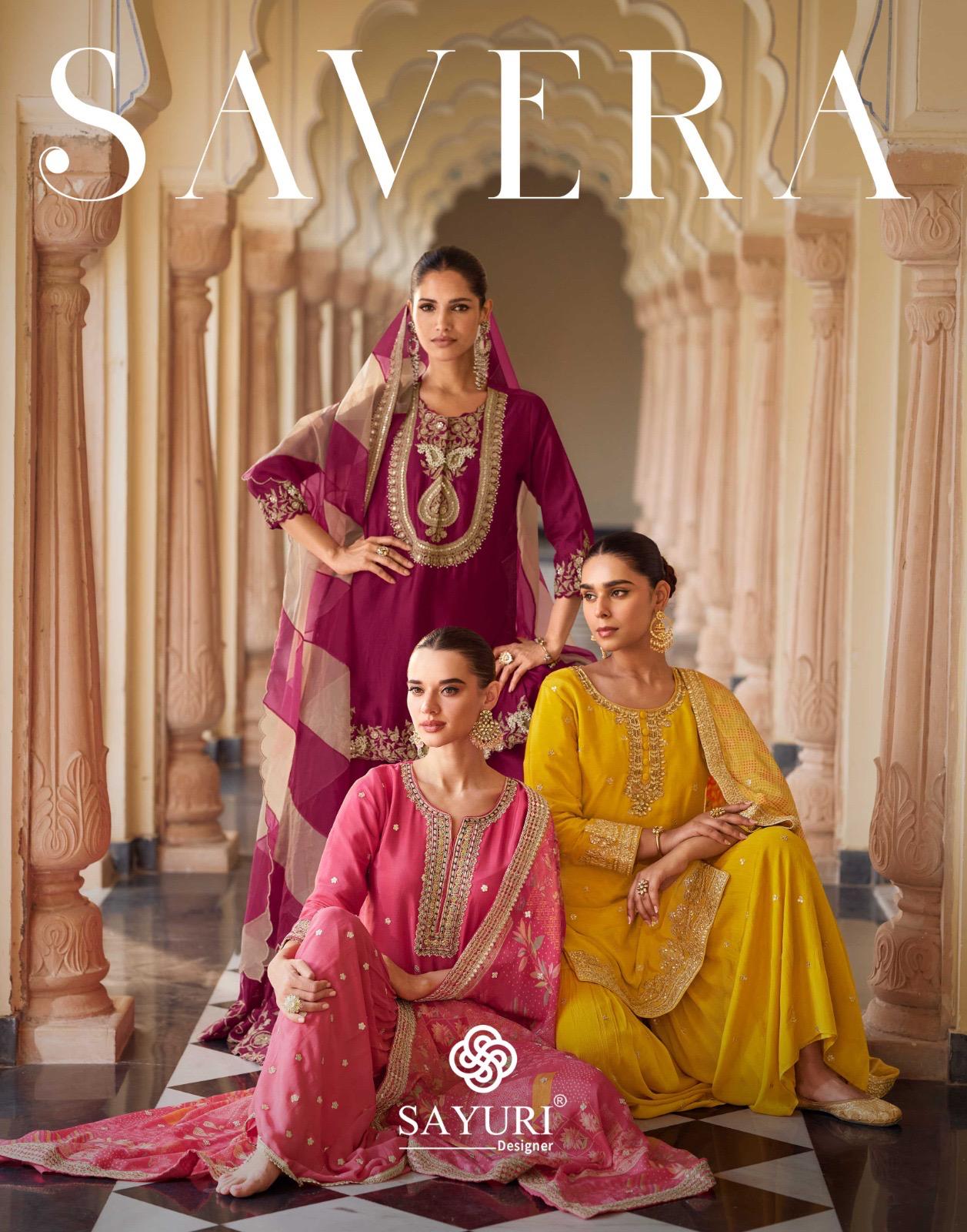 Savera Sayuri Chinnon Silk Readymade Sharara Suits Exporter India