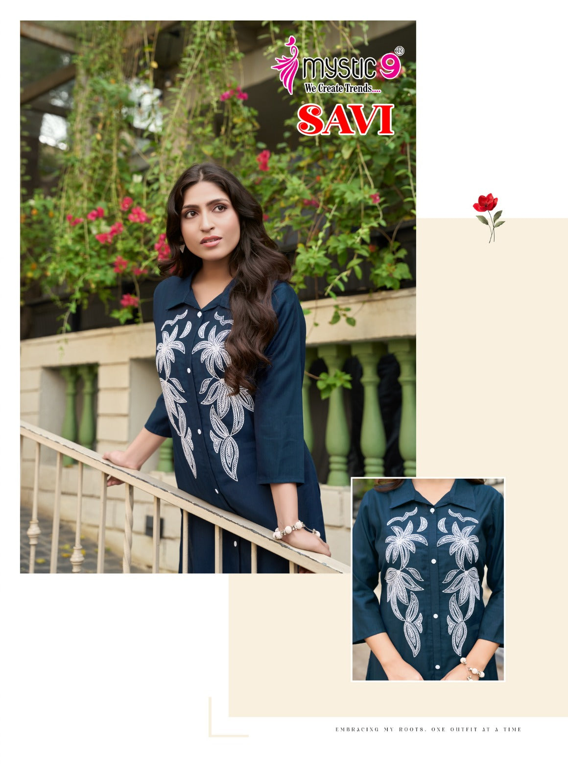 Savi Vol 1 Mystic 9 Vertican Kurti Pant Set Wholesaler Gujarat