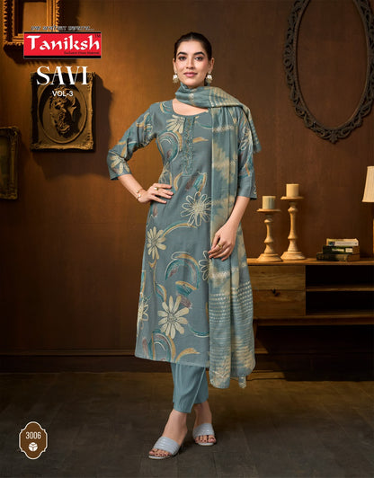 Savi Vol 3 Taniksh Vertican Readymade Pant Style Suits Exporter India