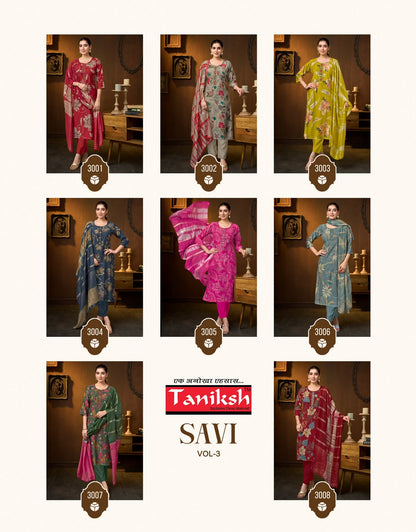 Savi Vol 3 Taniksh Vertican Readymade Pant Style Suits Exporter India