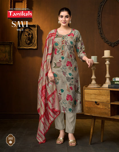 Savi Vol 3 Taniksh Vertican Readymade Pant Style Suits Exporter India