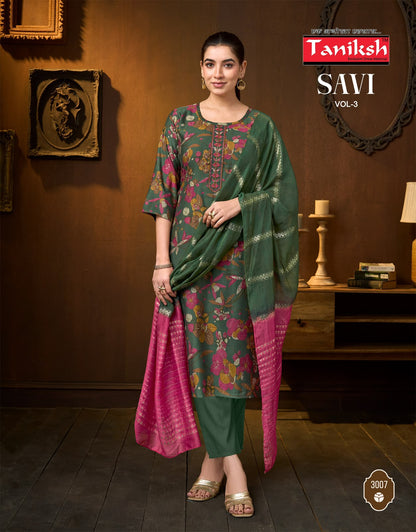 Savi Vol 3 Taniksh Vertican Readymade Pant Style Suits Exporter India