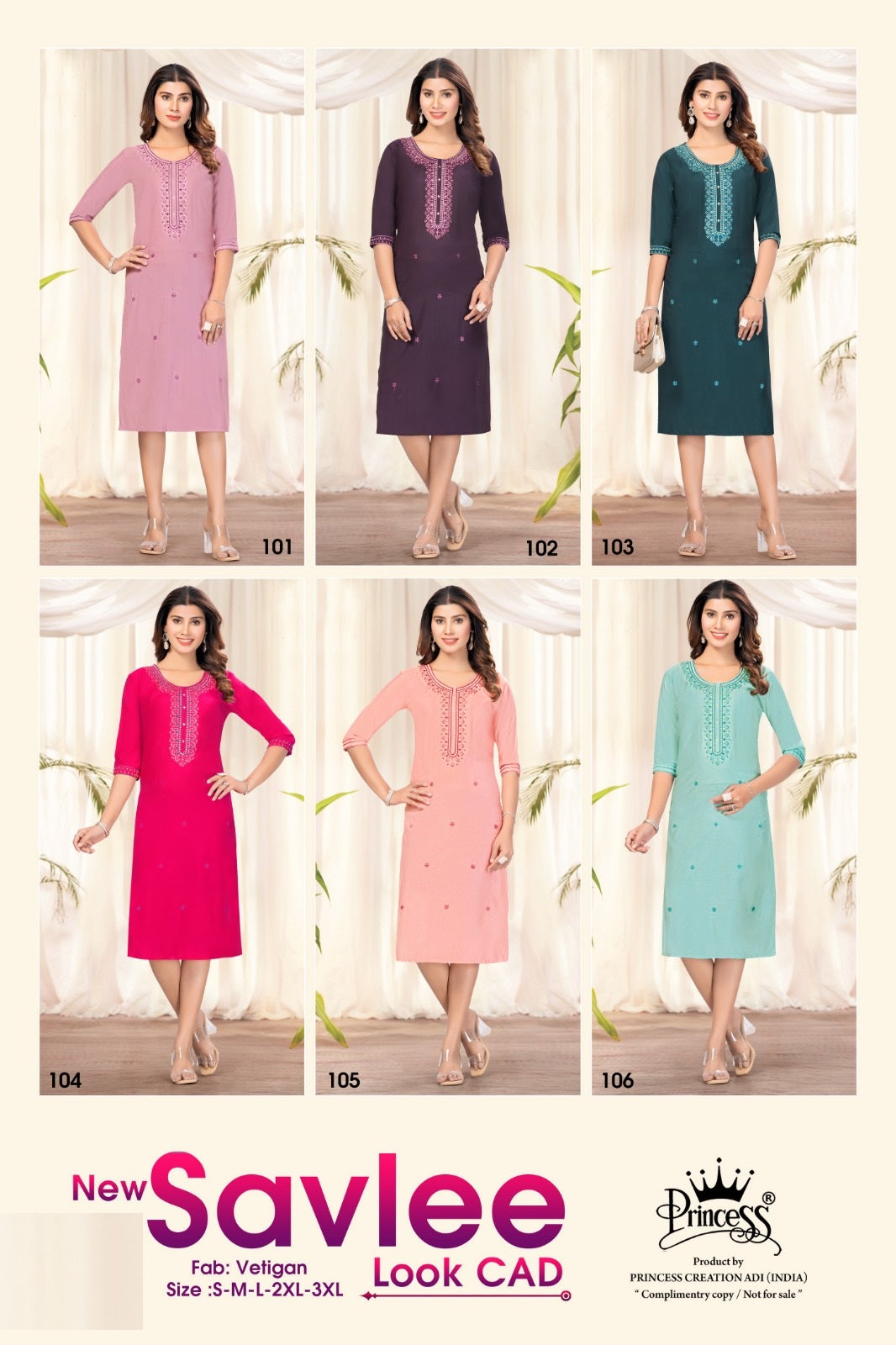 Savlee Look Princess Creation Vetican Knee Length Kurtis Wholesaler Ahmedabad