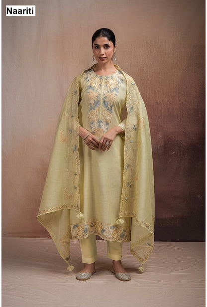 Savleen 2748 Naariti Mul Chanderi Pant Style Suits Exporter