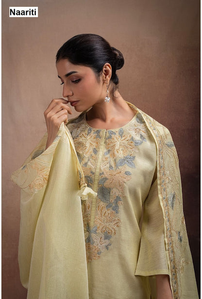 Savleen 2748 Naariti Mul Chanderi Pant Style Suits Exporter