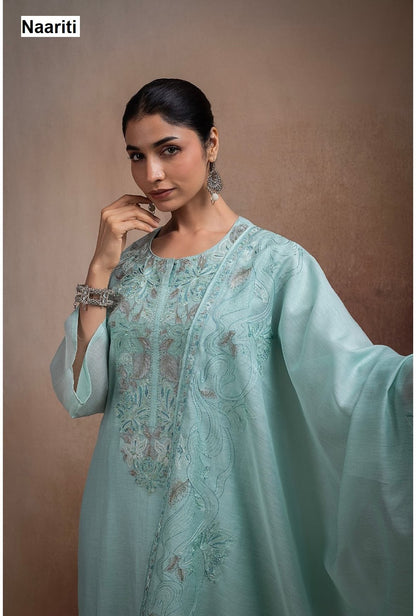 Savleen 2748 Naariti Mul Chanderi Pant Style Suits Exporter