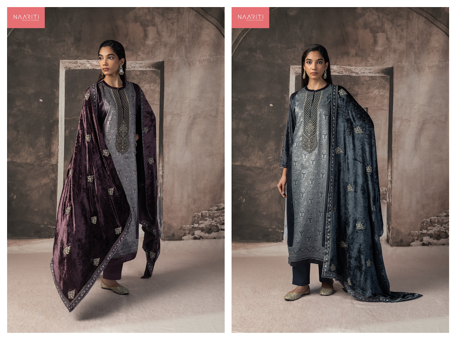 Savvur Naariti Velvet Suits Supplier Ahmedabad