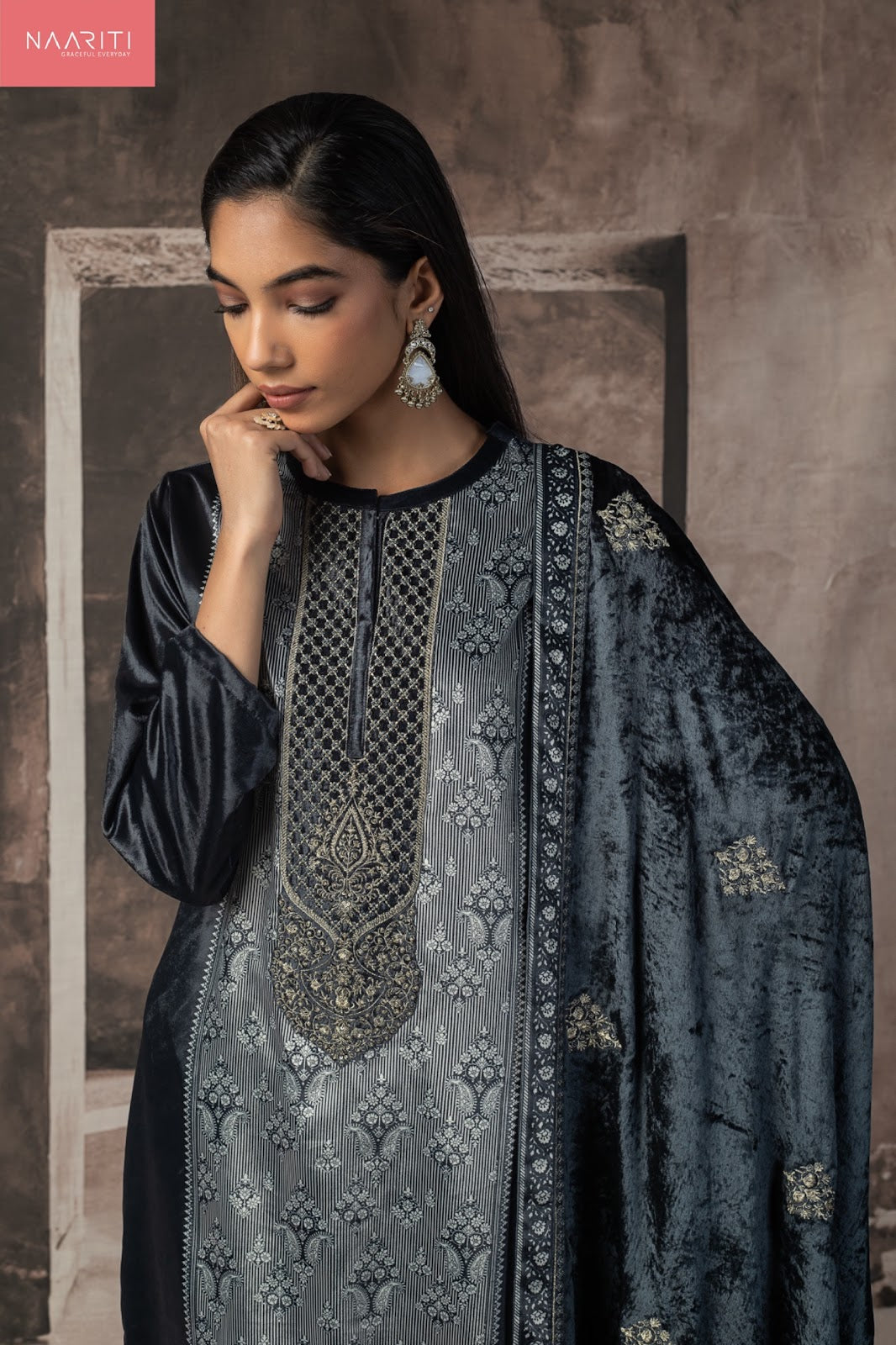 Savvur Naariti Velvet Suits Supplier Ahmedabad