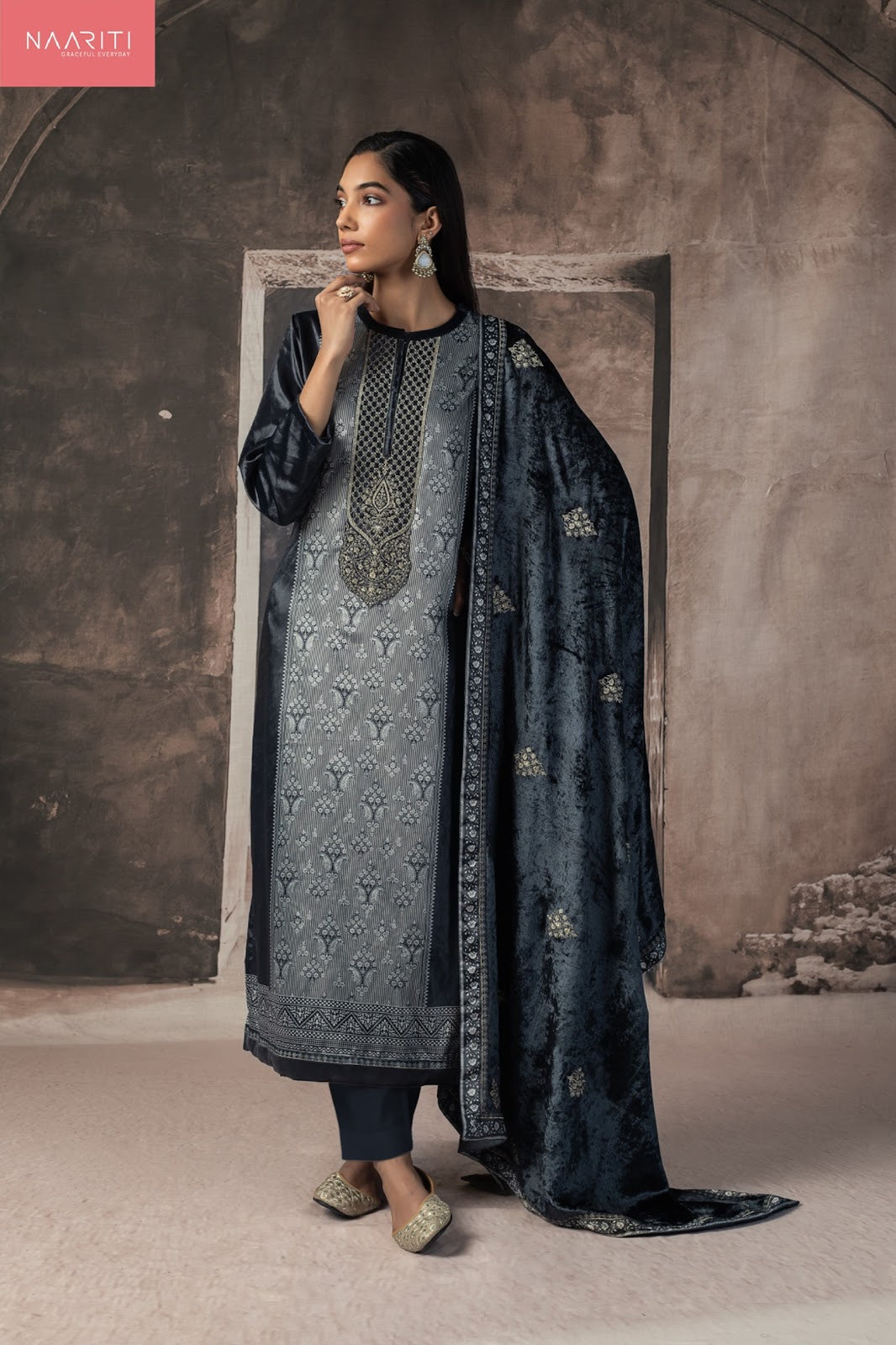 Savvur Naariti Velvet Suits Supplier Ahmedabad