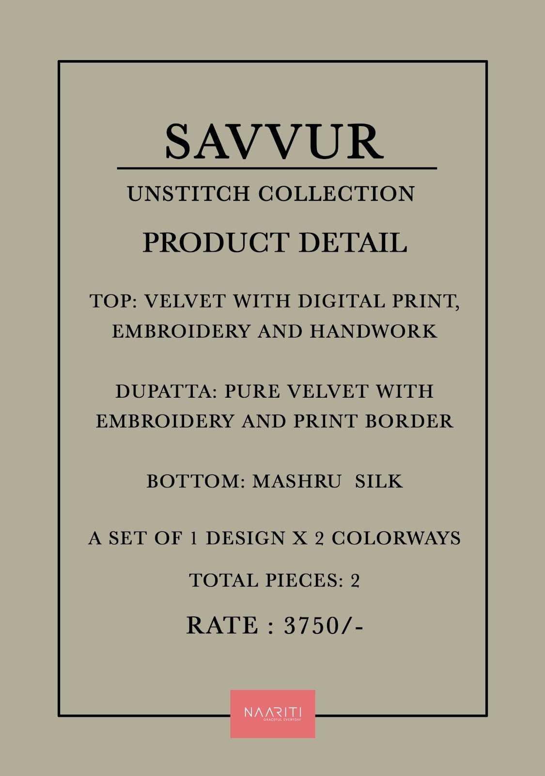 Savvur Naariti Velvet Suits Supplier Ahmedabad