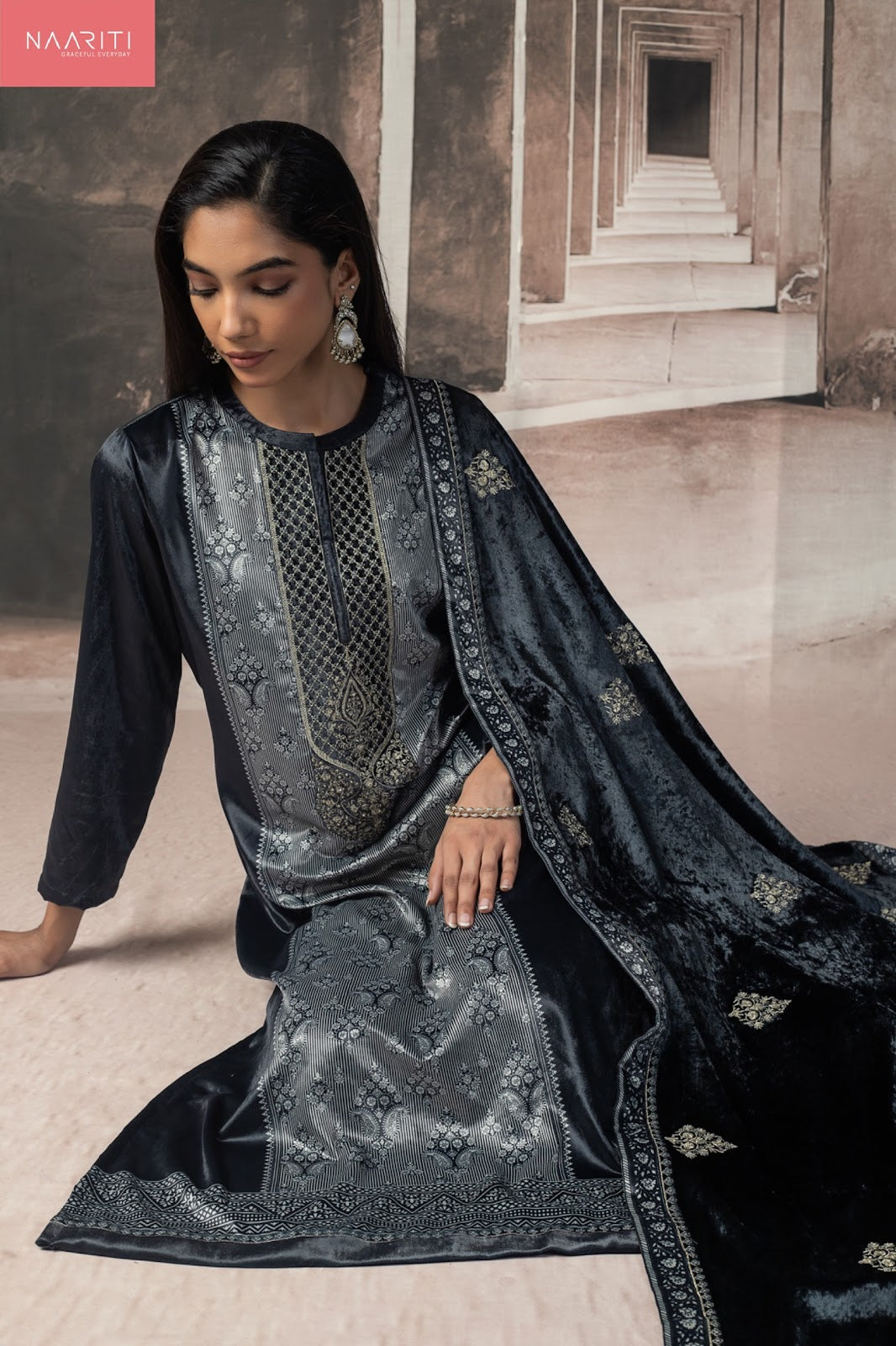 Savvur Naariti Velvet Suits Supplier Ahmedabad