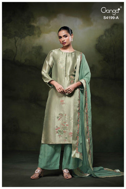 Savya 4199 Ganga Pure Bemberg Salwar Suits Exporter Ahmedabad