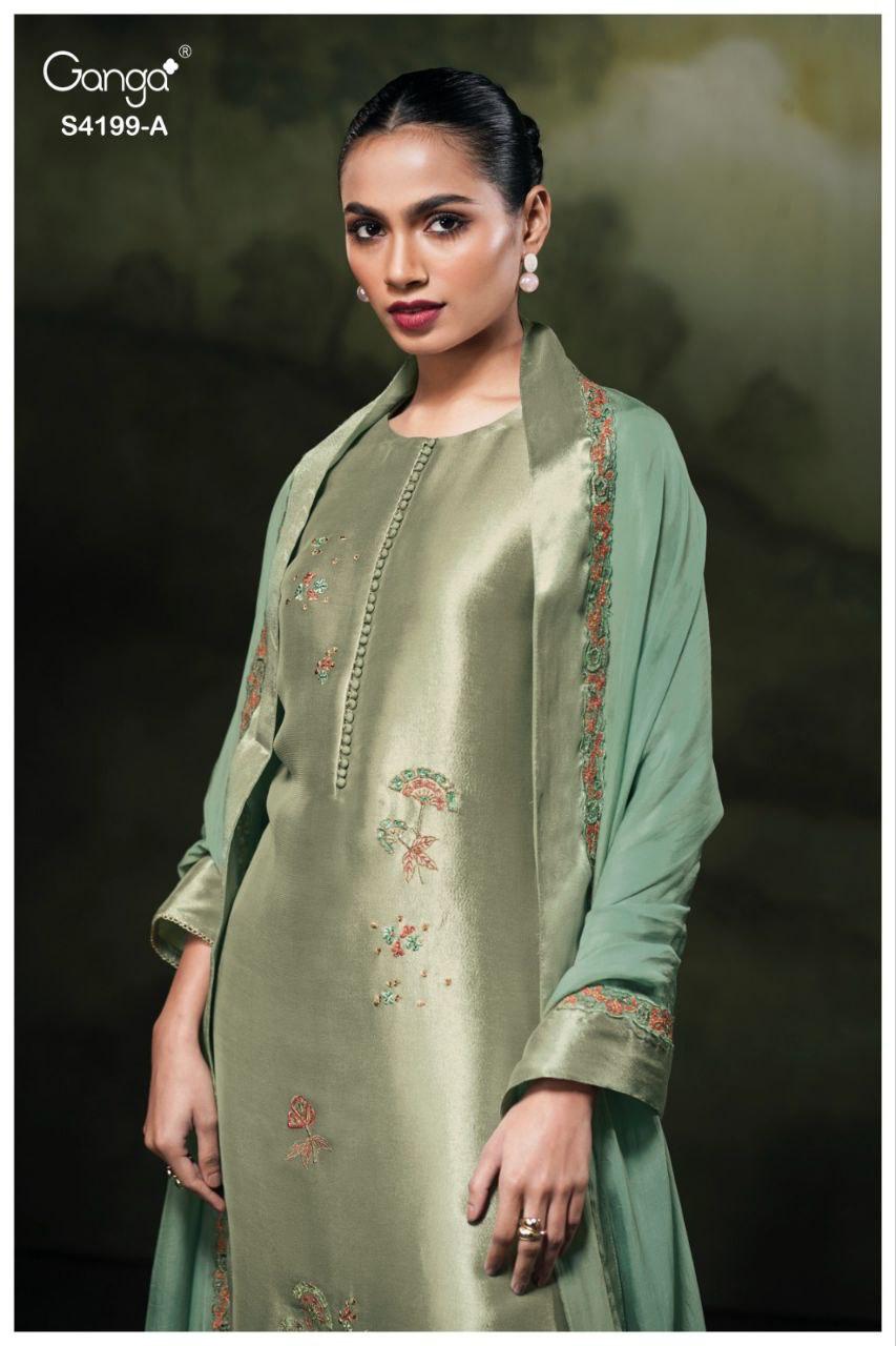 Savya 4199 Ganga Pure Bemberg Salwar Suits Exporter Ahmedabad