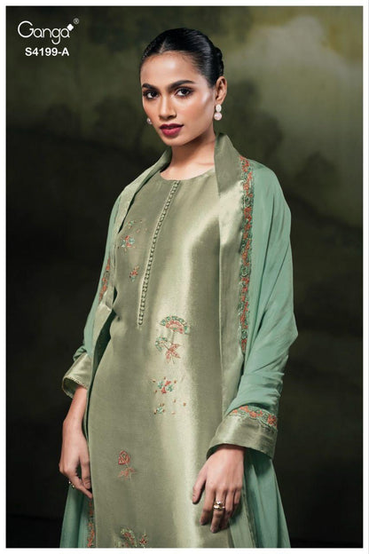 Savya 4199 Ganga Pure Bemberg Salwar Suits Exporter Ahmedabad