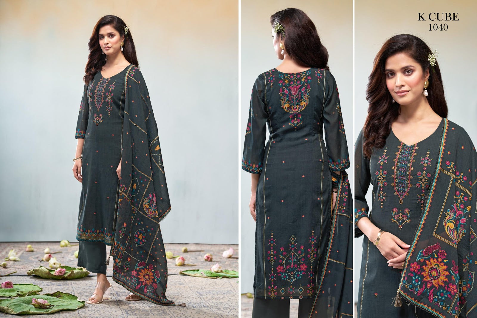 Savya K Cube Mul Chanderi Pant Style Suits Wholesale