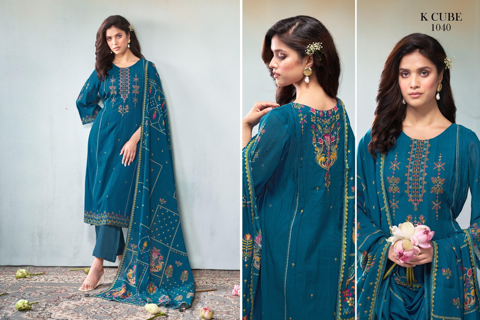 Savya K Cube Mul Chanderi Pant Style Suits Wholesale