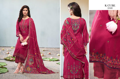 Savya K Cube Mul Chanderi Pant Style Suits Wholesale