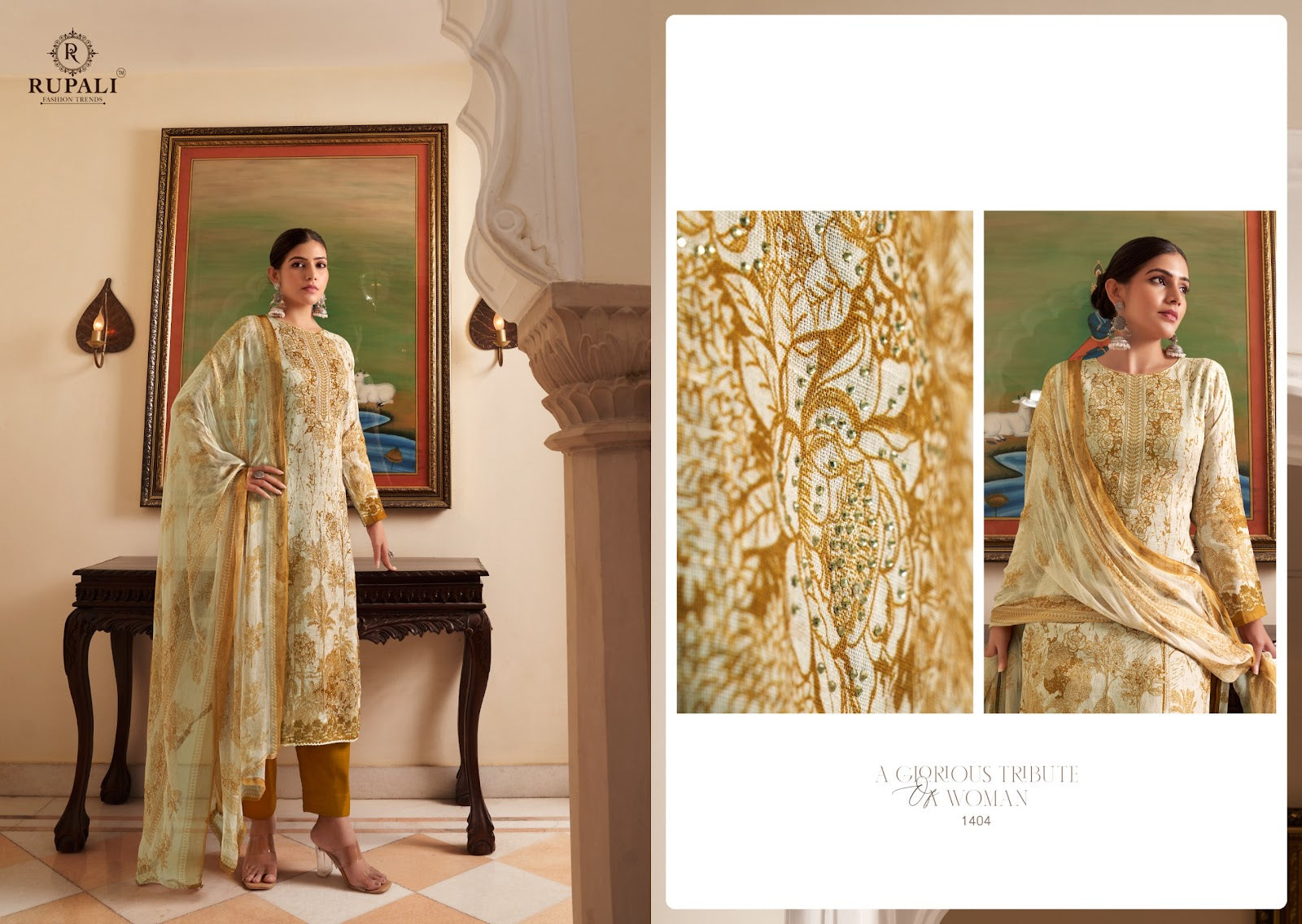 Savya Rupali Viscose Linen Pant Style Suits Wholesaler Ahmedabad
