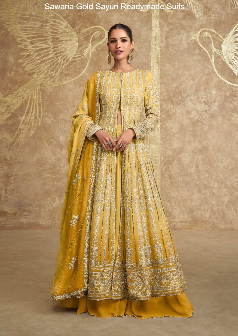 Sawaria Gold Sayuri Georgette Readymade Suits Manufacturer Gujarat
