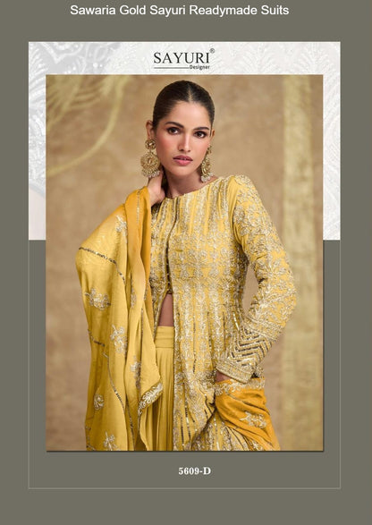 Sawaria Gold Sayuri Georgette Readymade Suits Manufacturer Gujarat