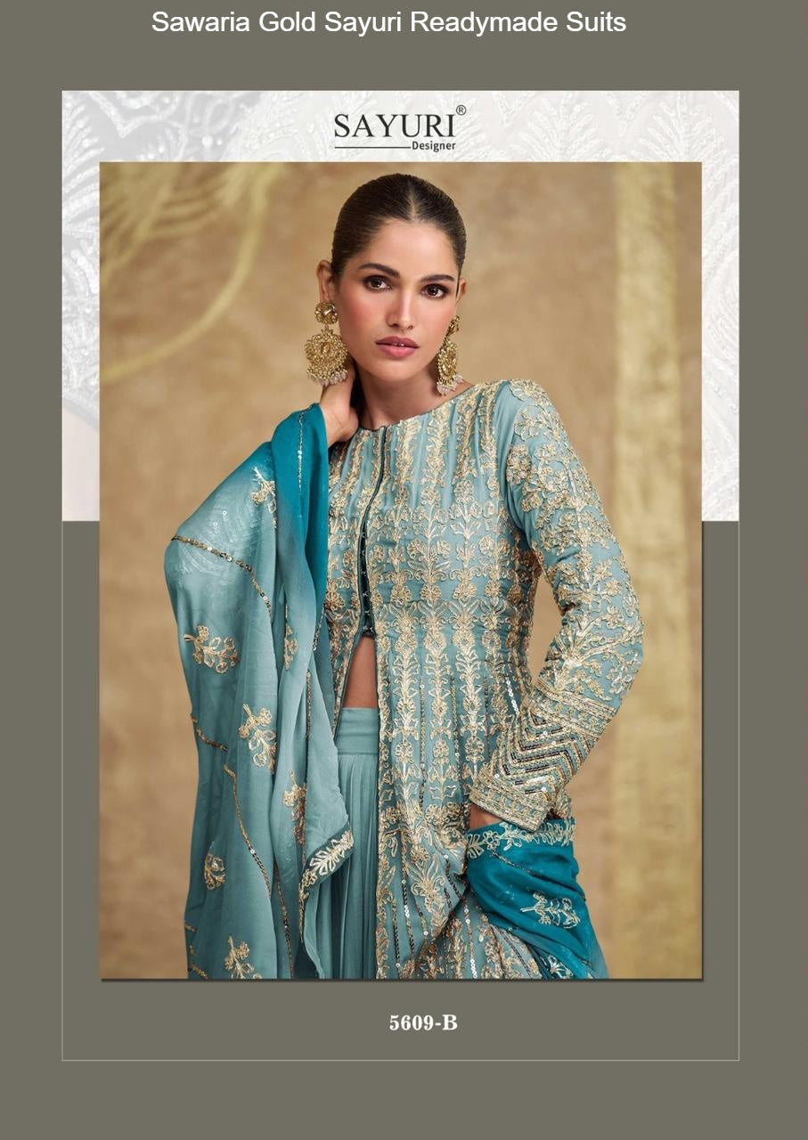 Sawaria Gold Sayuri Georgette Readymade Suits Manufacturer Gujarat