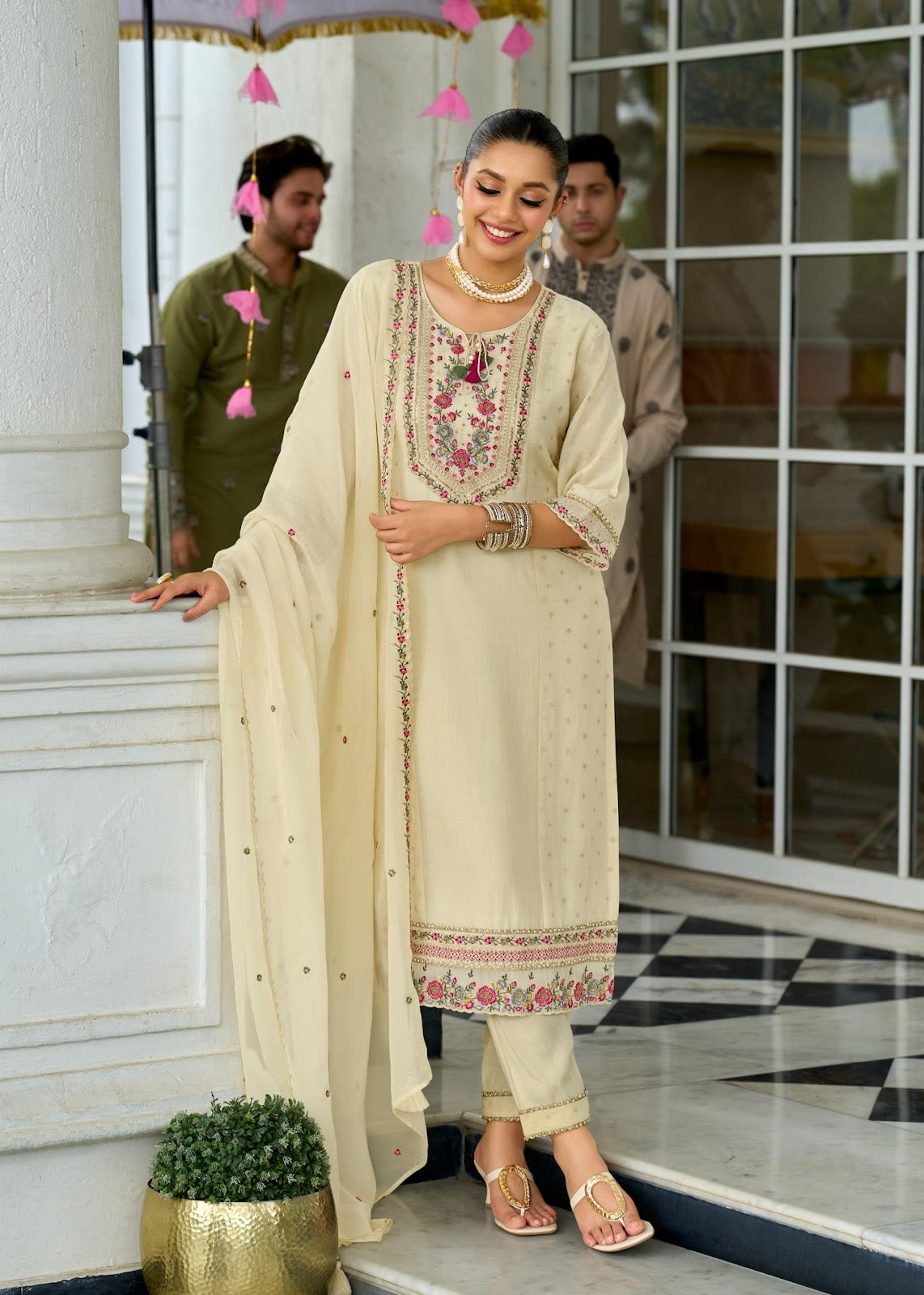 Sawariya Prm India Chanderi Readymade Pant Style Suits Manufacturer India