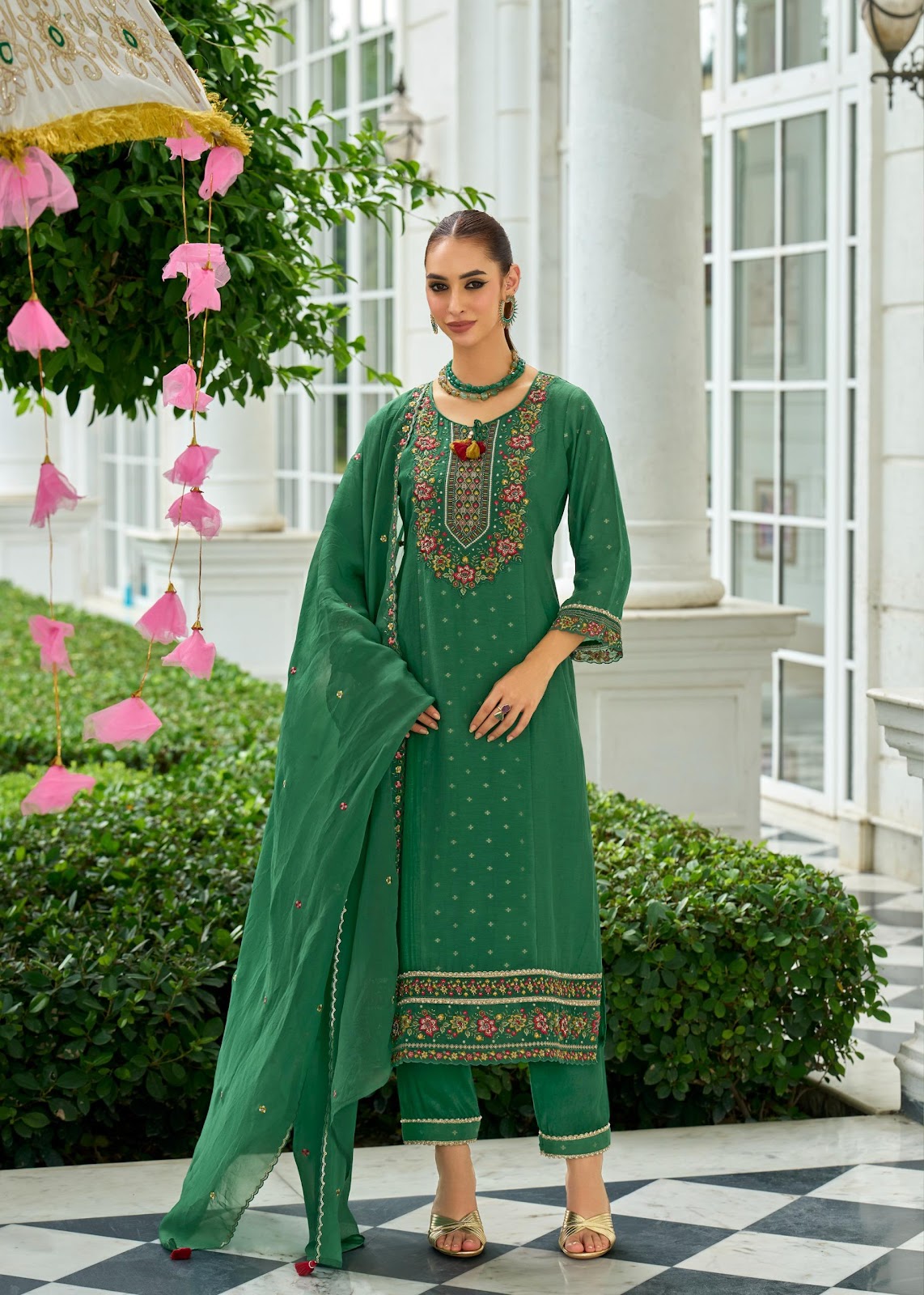 Sawariya Prm India Chanderi Readymade Pant Style Suits Manufacturer India
