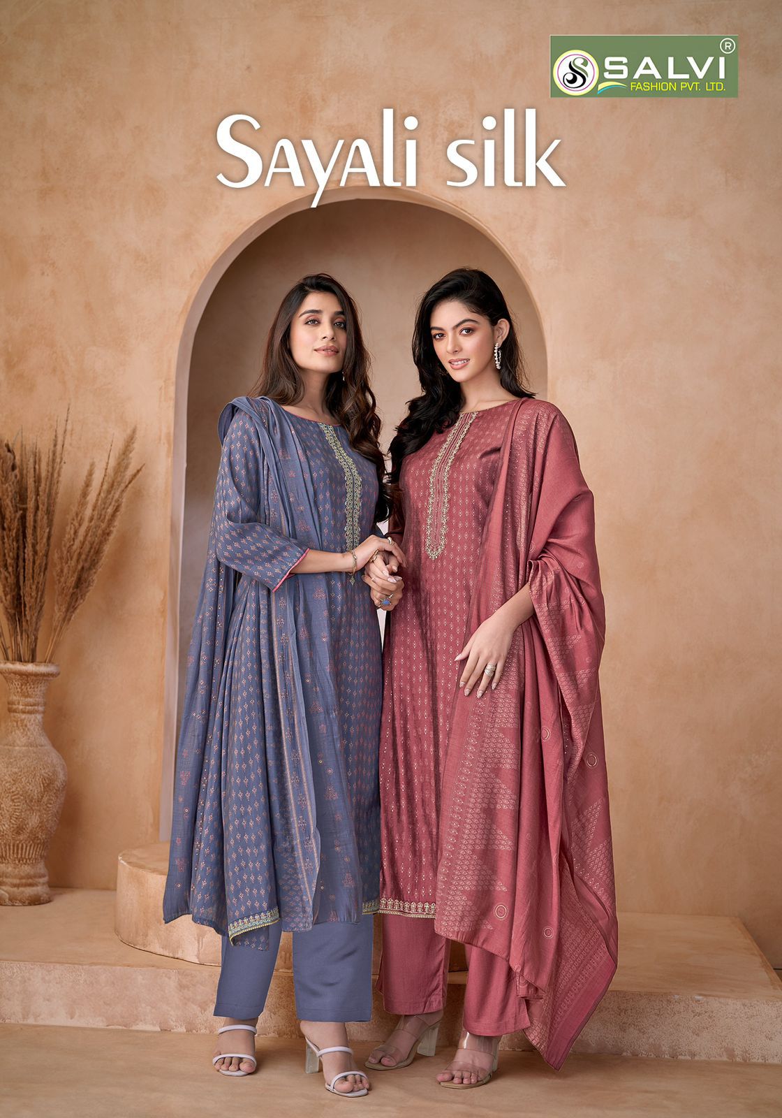 Sayali Silk Salvi Fashion Modal Silk Pant Style Suits Wholesaler Ahmedabad